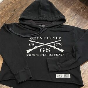 Grunt Style Black Pullover with Graphic Design
